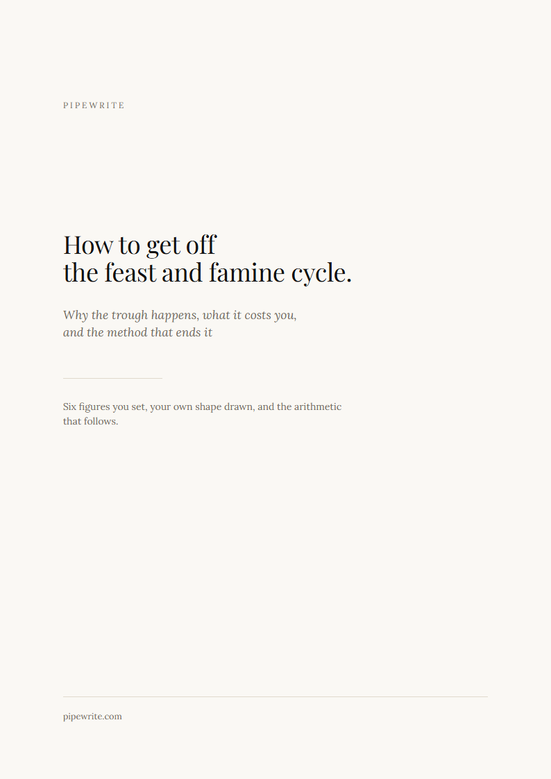 How to get off the feast and famine cycle