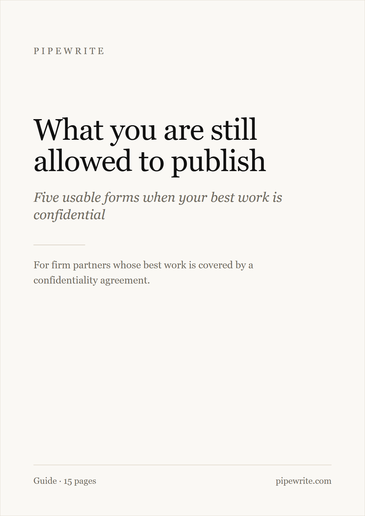 Cover of the guide: what you are still allowed to publish when your work is under NDA