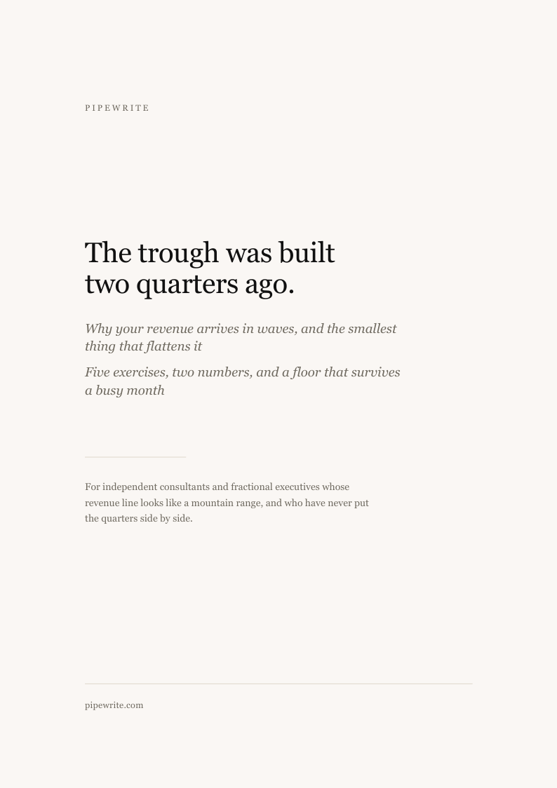 Cover of the guide: the trough was built two quarters ago